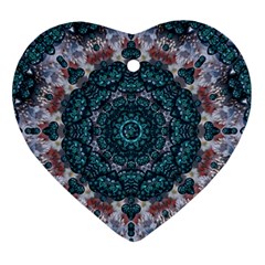 Marbels Glass And Paint Love Mandala Decorative Ornament (heart) by pepitasart