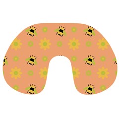 Bee Bug Nature Wallpaper Travel Neck Pillows by HermanTelo