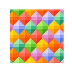 Background Colorful Geometric Triangle Rainbow Small Satin Scarf (square) by HermanTelo