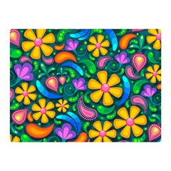 Floral Paisley Background Flower Green Double Sided Flano Blanket (mini)  by HermanTelo