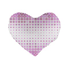 Square Pink Pattern Decoration Standard 16  Premium Heart Shape Cushions by HermanTelo