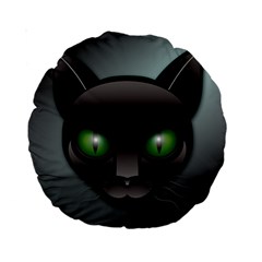 Green Eyes Kitty Cat Standard 15  Premium Round Cushions by HermanTelo