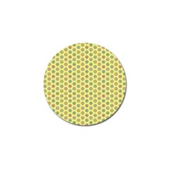Hexagonal Pattern Unidirectional Yellow Golf Ball Marker by HermanTelo