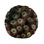 Bird Peacock Tail Feathers Standard 15  Premium Round Cushions Back