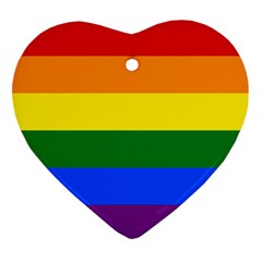 Lgbt Rainbow Pride Flag Ornament (heart) by lgbtnation