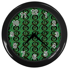 Abstract Pattern Graphic Lines Wall Clock (black) by HermanTelo