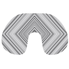 Black White Grey Pinstripes Angles Travel Neck Pillow by HermanTelo