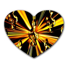 Clef Golden Music Heart Mousepads by HermanTelo