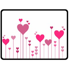 Heart Rosa Love Valentine Pink Double Sided Fleece Blanket (large)  by HermanTelo