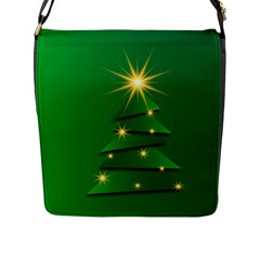 Christmas Tree Green Flap Closure Messenger Bag (l) by HermanTelo