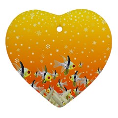 Fish Snow Coral Fairy Tale Ornament (heart) by HermanTelo