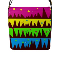 Illustration Abstract Graphic Rainbow Flap Closure Messenger Bag (l) by HermanTelo