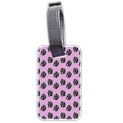 Girl Face Lilac Luggage Tag (two Sides) by snowwhitegirl