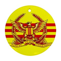 War Flag Of South Vietnam Round Ornament (two Sides) by abbeyz71