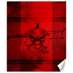 Awesome Creepy Skull With Crowm In Red Colors Canvas 8  X 10  by FantasyWorld7
