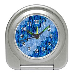 Texture Surface Blue Shapes Travel Alarm Clock by HermanTelo