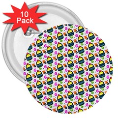 Sweet Dessert Food Cake Pattern 3  Buttons (10 Pack)  by HermanTelo