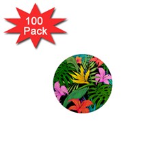 Tropical Greens Leaves 1  Mini Magnets (100 Pack)  by Alisyart