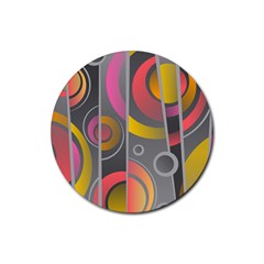 Abstract Colorful Background Grey Rubber Coaster (round)  by Bajindul