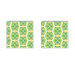 Green Pattern Retro Wallpaper Cufflinks (square) by Bajindul