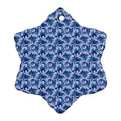Blue Pattern Scrapbook Snowflake Ornament (two Sides) by Bajindul