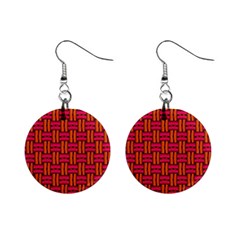 Pattern Red Background Structure Mini Button Earrings by Bajindul