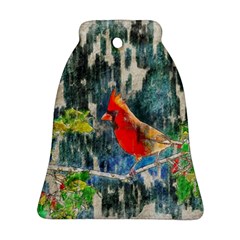 Texture Art Decoration Abstract Bird Nature Ornament (bell) by Pakrebo