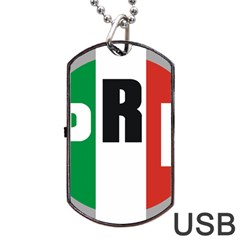 Logo Of Partido Revolucionario Institucional - Pri Dog Tag Usb Flash (one Side) by abbeyz71