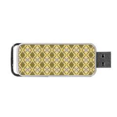 Argyle Large Yellow Pattern Portable Usb Flash (one Side) by BrightVibesDesign
