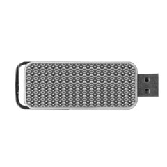 Ornate Oval Pattern Grey Black White Portable Usb Flash (two Sides) by BrightVibesDesign