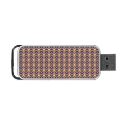 Ornate Oval Pattern Brown Blue Portable Usb Flash (one Side) by BrightVibesDesign