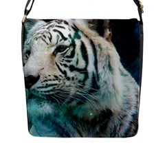 White Tiger Flap Closure Messenger Bag (l) by snowwhitegirl