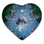 Surfboard With Dolphin Ornament (Heart) Front