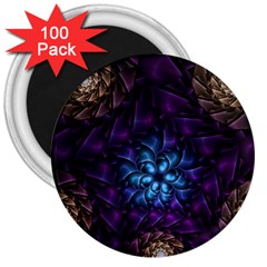 Geometry Fractal Colorful Geometric 3  Magnets (100 Pack) by Pakrebo