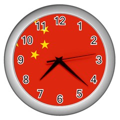 China Flag Wall Clock (silver) by FlagGallery