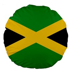 Jamaica Flag Large 18  Premium Round Cushions by FlagGallery