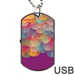 Background Circles Abstract Dog Tag USB Flash (Two Sides) Back