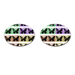 Seamless Wallpaper Butterfly Cufflinks (oval) by Pakrebo