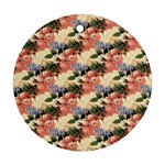 Flower Floral Decoration Pattern Round Ornament (Two Sides) Back