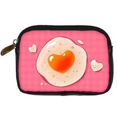 Omelette Heart Pink Valentine Digital Camera Leather Case by Bajindul
