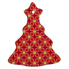 Red Yellow Pattern Design Ornament (christmas Tree)  by Alisyart
