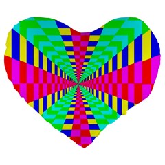 Maze Rainbow Vortex Large 19  Premium Flano Heart Shape Cushions by HermanTelo