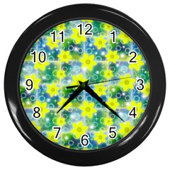 Narcissus Yellow Flowers Winter Wall Clock (black) by HermanTelo