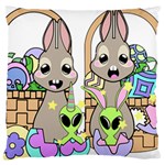 Graphic Kawaii Bunnies Large Flano Cushion Case (Two Sides) Back