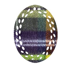 Yellow Plaid Flannel Oval Filigree Ornament (two Sides) by snowwhitegirl