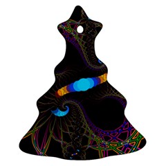 Fractal Artwork Abstract Background Christmas Tree Ornament (two Sides) by Sudhe
