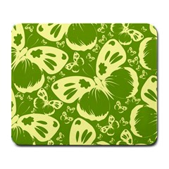 Butterflies Pattern Background Green Decoration Repeating Style Sketch Large Mousepads by fashionpod