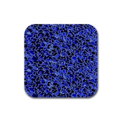 Texture Structure Electric Blue Rubber Square Coaster (4 Pack)  by Alisyart