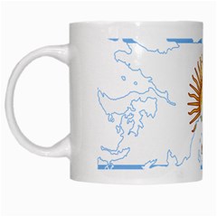 Flag Map Of Islas Malvinas White Mugs by abbeyz71