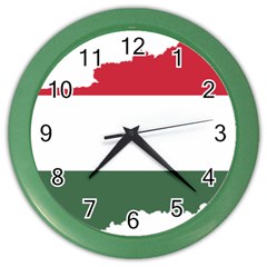 Hungary Country Europe Flag Color Wall Clock by Sapixe